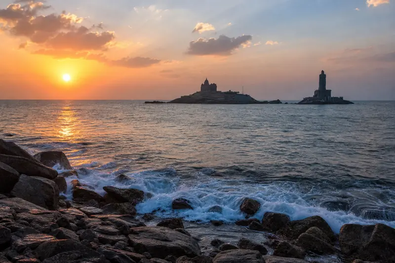 Sunrise seascape at Kanyakumari
